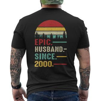 24Th Wedding Anniversary For Him Epic Husband Since 2000 Men's T-shirt Back Print - Thegiftio UK