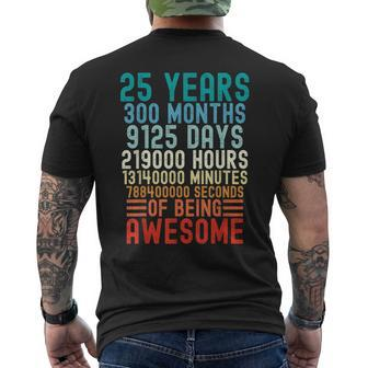 25 Years 300 Months Of Being Awesome Vintage 25Th Birthday Men's T-shirt Back Print - Monsterry