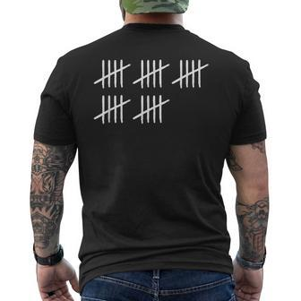 25 Years Old Tally Marks 25Th Birthday Men's T-shirt Back Print - Monsterry