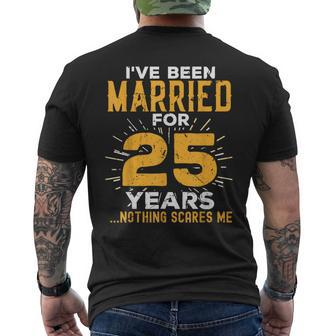 25Th Wedding Anniversary Couples Married For 25 Years Men's T-shirt Back Print - Monsterry UK