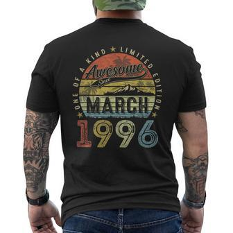 28 Year Old Vintage March 1996 28Th Birthday Women Men's T-shirt Back Print - Seseable