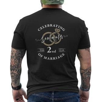 2Nd Wedding Anniversary 2 Years Of Marriage Mens Back Print T-shirt | Seseable CA