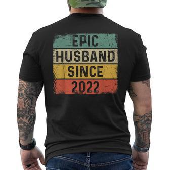 2Nd Year Wedding Anniversary Best Epic Husband Since 2022 Men's T-shirt Back Print - Thegiftio UK
