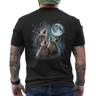 3 Opossum Moon Howling Opossum Head For Women Kid Men's T-shirt Back Print - Monsterry DE