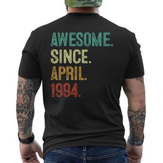 30 Year Old Awesome Since April 1994 30Th Birthday Men's T-shirt Back Print - Seseable