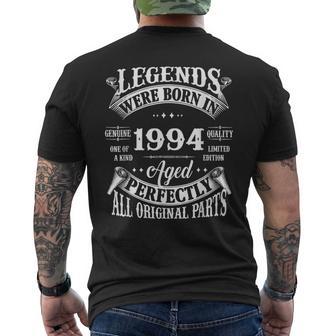 30Th Birthday Vintage Born In 1994 30 Years Old B-Day Men's T-shirt Back Print - Monsterry