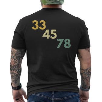 33 45 78 For Vinyl Record Fans Men's T-shirt Back Print - Monsterry AU