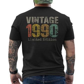 34 Year Old Vintage 1990 Limited Edition 34Th Birthday Men's T-shirt Back Print - Monsterry AU