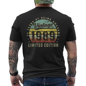 35 Year Old Vintage 1989 Limited Edition 35Th Birthday Men's T-shirt Back Print - Monsterry AU