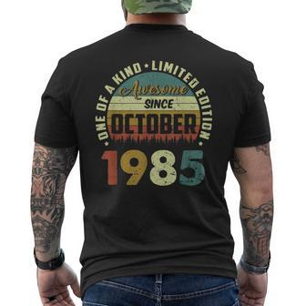 37 Years Old Awesome Since October 1985 37Th Birthday Mens Back Print T-shirt - Thegiftio