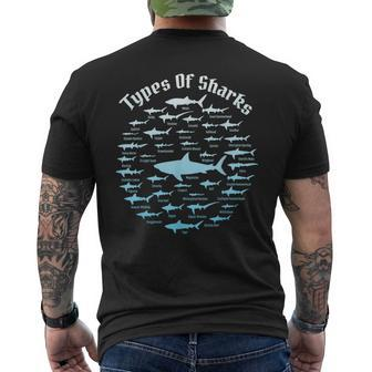 38 Types Of Shark Academic Educational Ocean Men's T-shirt Back Print - Monsterry AU