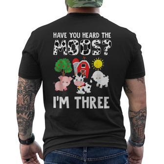 3Rd Birthday 3 Year Old Farm Theme Animals Birthday Party Men's T-shirt Back Print - Monsterry AU