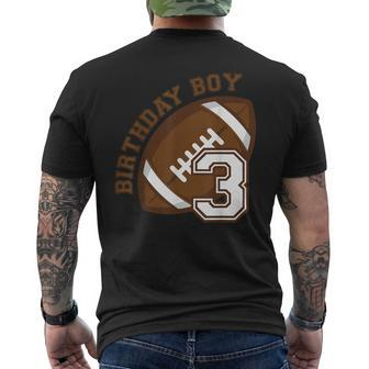 3Rd Birthday Boy Football Ball Player Third 3 Year Old Men's T-shirt Back Print - Monsterry DE