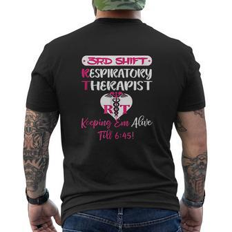 3Rd Shift Respiratory Therapist Therapy Rt Nightshift Mens Back Print T-shirt - Thegiftio UK