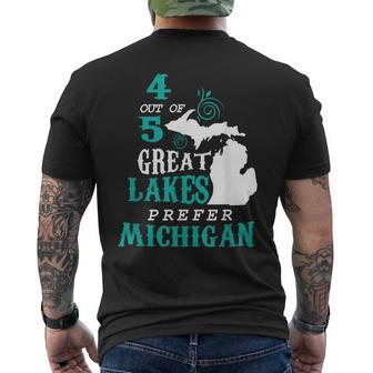4 Out Of 5 Great Lakes Michigan Michigander Detroit Men's T-shirt Back Print - Monsterry DE