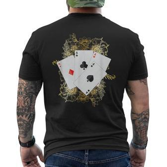 4 Aces Playing Cards Poker Gambling Game Men's T-shirt Back Print - Monsterry