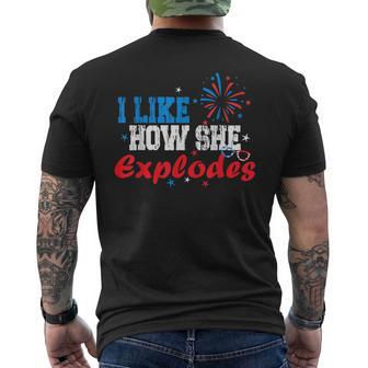 4 Juillet Jaime Comment Elle Explose Des Feux Dartifice Drôle Couple T-shirt imprimé au dos - Cadeauxyz