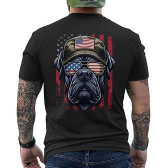 4 Juli Cane Corso Usa Flagge Papaater Amerika Männer Jungen T-Shirt mit Rückendruck - Geschenkecke