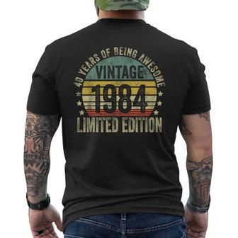 40 Year Old Vintage 1984 Limited Edition 40Th Birthday Men's T-shirt Back Print - Seseable