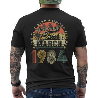 40 Year Old Vintage March 1984 40Th Birthday Women Men's T-shirt Back Print | Mazezy UK