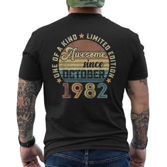 40 Years Old 40Th Bday Men Awesome Since October 1982 V2 Mens Back Print T-shirt - Thegiftio