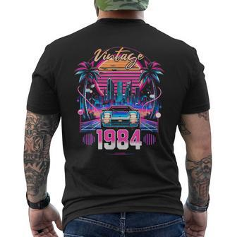 40 Years Old Synthwave Aesthetic Vintage 1984 40Th Birthday Men's T-shirt Back Print - Monsterry AU
