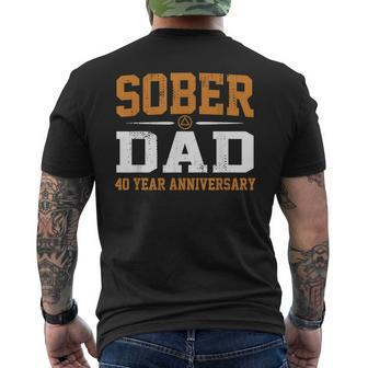 40 Years Sober Dad Aa Alcoholics Anonymous Recovery Sobriety Men's T-shirt Back Print - Monsterry CA