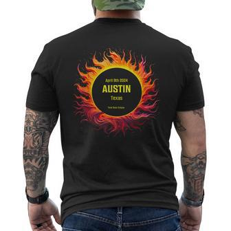 40824 Total Solar Eclipse 2024 Austin Texas Men's T-shirt Back Print - Seseable