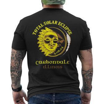 40824 Total Solar Eclipse 2024 Carbondale Illinois Men's T-shirt Back Print - Seseable