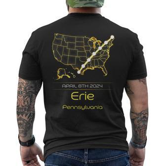 40824 Total Solar Eclipse 2024 Erie Pennsylvania Men's T-shirt Back Print | Mazezy AU