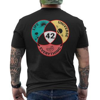 42 The Answer To Life Universe And Everything Science Men's T-shirt Back Print - Monsterry AU