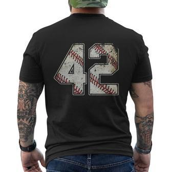 42 Baseball Jersey Number 42 Retro Vintage T-Shirt Mens Back Print T-shirt - Thegiftio UK