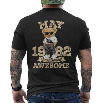 42 Years Of Being Awesome May 1982 Cool 42Nd Birthday Men's T-shirt Back Print - Thegiftio UK