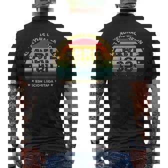 44 Años Cumpleañosintage Nacido En Abril 1980 Camiseta Hombre Estampado Espalda - Regaloses