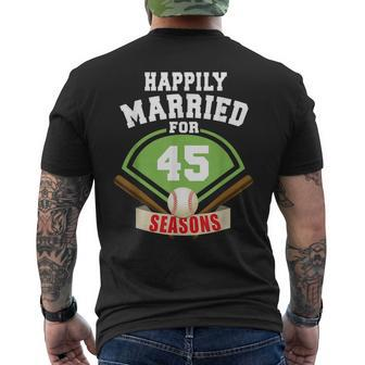 45Th Wedding Anniversary Baseball Couple Men's T-shirt Back Print - Monsterry AU