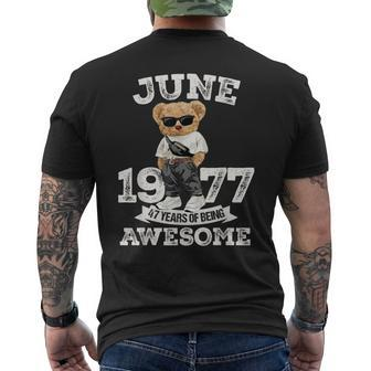 47 Year Old Awesome June 1977 47Th Birthday Boys Men's T-shirt Back Print - Monsterry