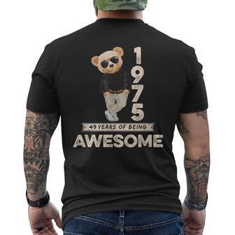 49 Geburtstag Herren Damen 1975 Original Awesome Teddybär T-Shirt mit Rückendruck - Geschenkecke