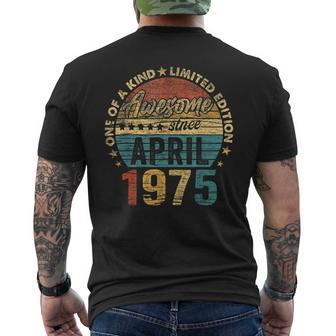 49 Years Old April 1975 Vintage Retro 49Th Birthday Men's T-shirt Back Print - Monsterry CA