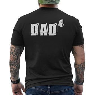 4Th Fourth Time Dad Father Of 4 Kids Baby Announcement Mens Back Print T-shirt | Mazezy