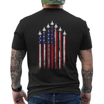 4Th Of July Air Force Veteran Patriotic Fighter Jets Men's T-shirt Back Print - Monsterry UK