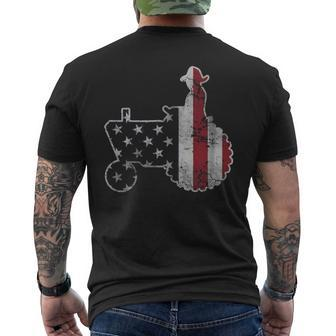 4Th Of July American Flag Tractor Usa Independence Day Men's T-shirt Back Print | Mazezy