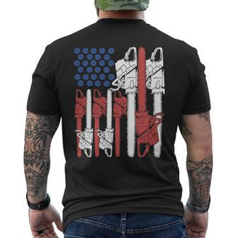 4Th Of July Arboris Tree Climber Dad Chainsaw Men's T-shirt Back Print | Mazezy