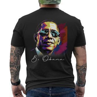 4Th Of July Barack Obama President Portrait Patriotic Men's T-shirt Back Print - Monsterry UK