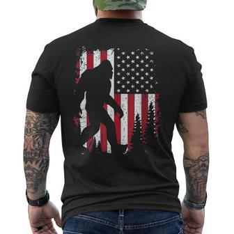 4Th Of July Bigfoot Sasquatch American Flag Patriotic Men's T-shirt Back Print - Monsterry UK