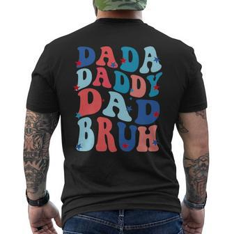 4Th Of July Dada Daddy Dad Bruh Fathers Day Dad Retro Men's T-shirt Back Print - Thegiftio UK