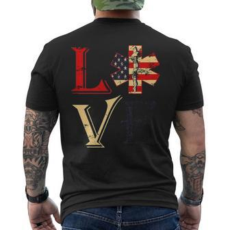 4Th Of July Ems Emt Patriotic Flag Distressed Love Men's T-shirt Back Print | Mazezy