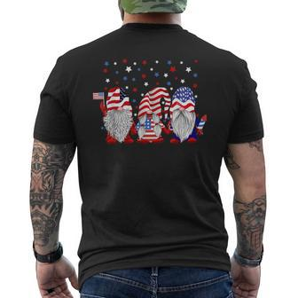 4Th Of July Gnomes Patriotic American Flag Cute Usa Gnome Men's T-shirt Back Print - Monsterry DE