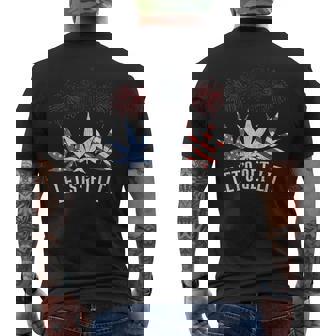 4Th Of July Let's Get Lit Weed American Flag Marijuana 420 Men's T-shirt Back Print | Seseable UK