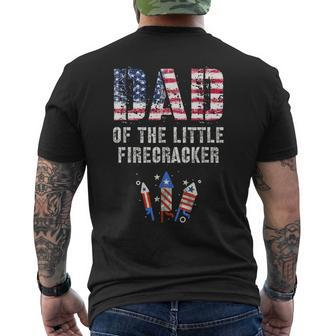 4Th July New Dad Of The Little Firecracker Birthday Squad Men's T-shirt Back Print - Monsterry CA