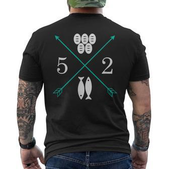 5 Loaves And 2 Fish 2 Fish And 5 Loaves Men's T-shirt Back Print - Seseable